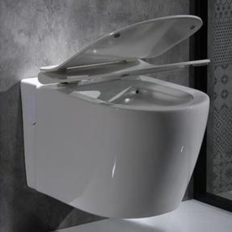 Modern Wall Mount Flush Toilet White Urine Toilet with Seat for Bathroom