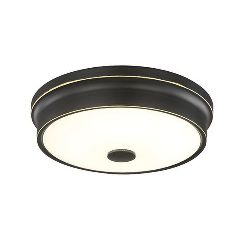 Round Glass Shade Ceiling Lamp Vintage LED Flush Mount Lighting for Bedroom