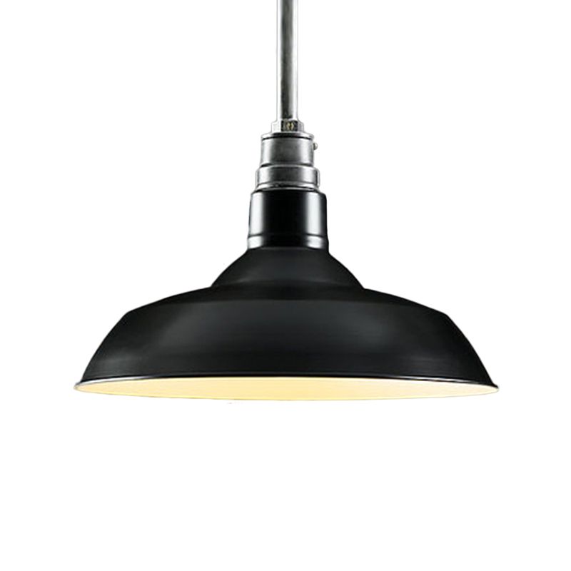 1 Lichtdecke Anhänger Retro -Style Schatten Schatten Metall Hanging Anhänger Beleuchtung in Schwarz/Weiß/Rost für Wohnzimmer