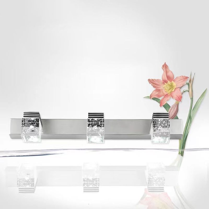 Contemporary Vanity Light Clear Crystal Wall Light Fixture for Bathroom