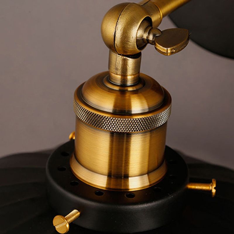 Metal Geometric Shape Wall Lights Industrial 1-Light Wall Light Sconce in Black