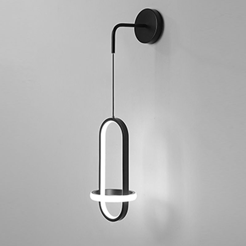 2-Lights Metal Geometric Wall Light Modern Hanging Wall Sconce for Bedroom
