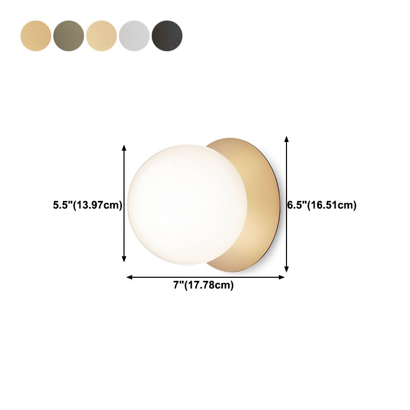 Modern Style Spherical Shape Wall Sconce Glass 1 Light Sconces for Living Room