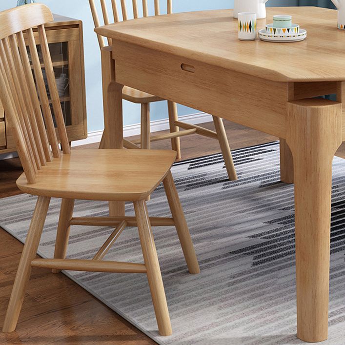 Tavolo da pranzo in legno massiccio in stile moderno tavolo da casa rettangolo con 4 gambe per la casa
