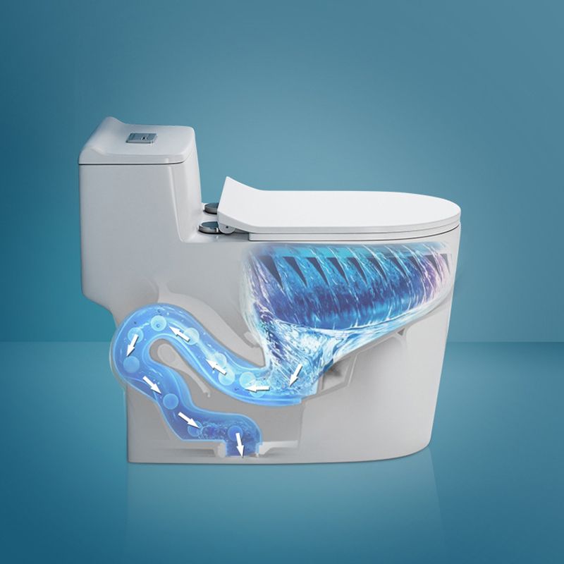 Modern 1 Piece Flush Toilet Floor Mounted White Toilet Bowl for Bathroom