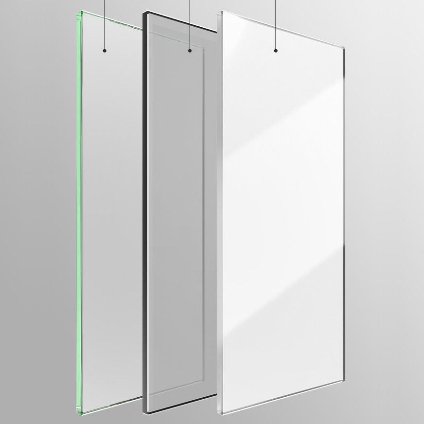 Silver and Black Shower Enclosure Clear Tempered Glass Shower Stall