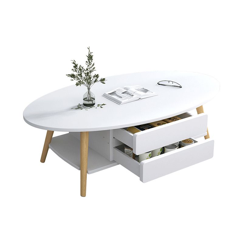 Modern  Coffee Table Wooden 3 Legs Cocktail Table with Drawer