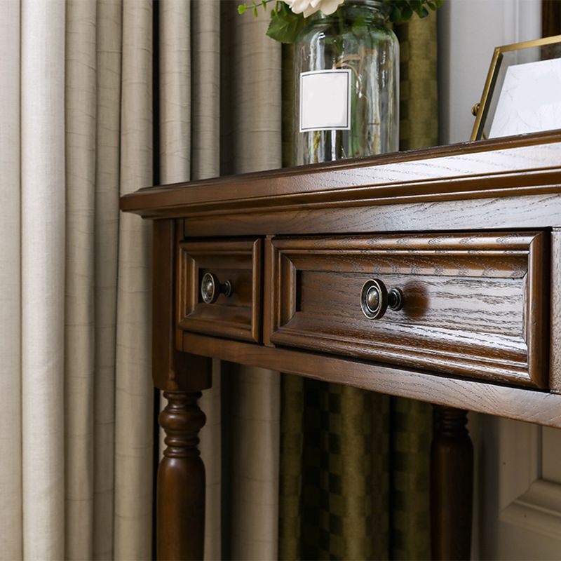 Brown Ash Vanity Set with Mirror 58.26" High Vanity with Drawer