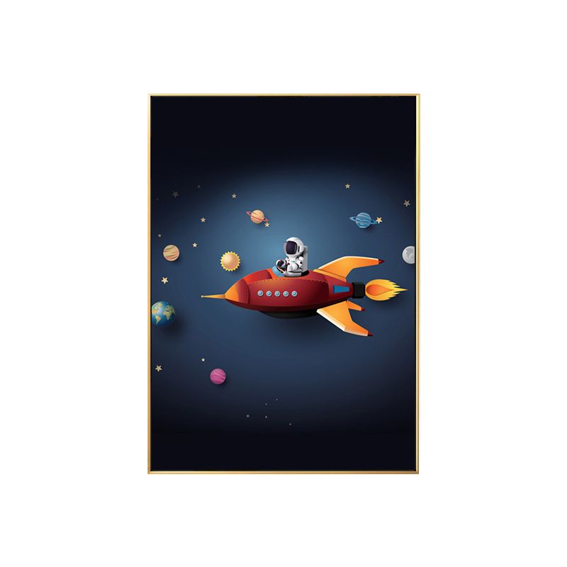 Illustration Painting Modern Art Planet and Astronaut in Soft Color, Multiple Sizes