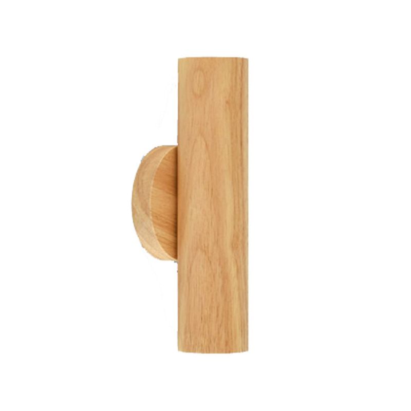 Single Modernism Brown/Beige Wall Mounted Sconce Wooden LED Wall Light