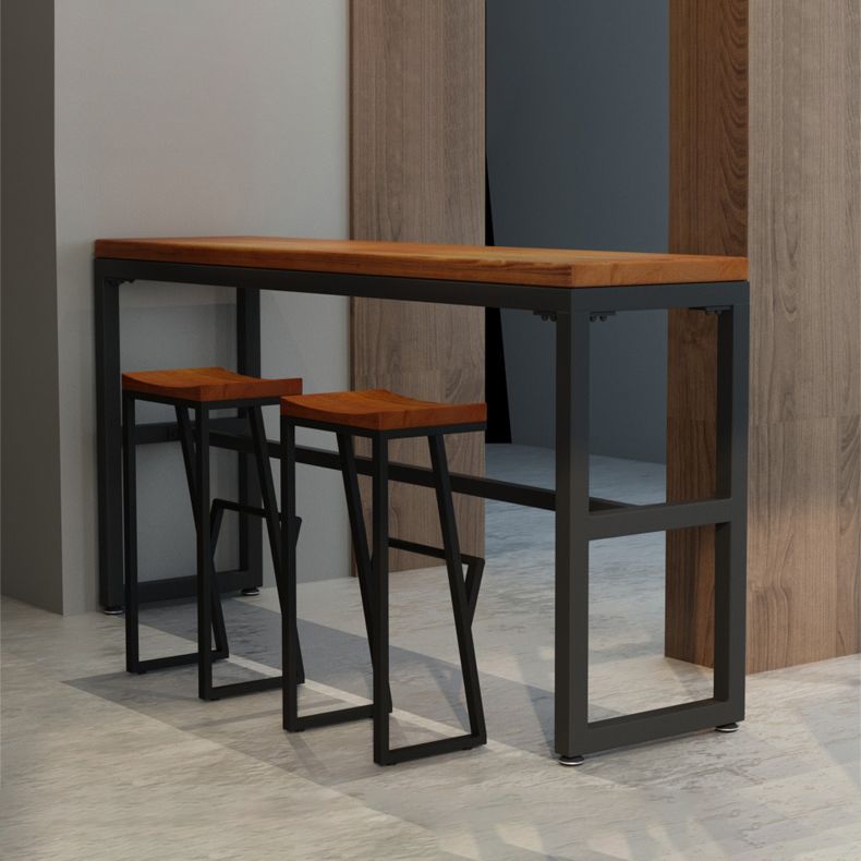 Industrial Rectangle Dining Stool Iron Footrest Bar Stool for Bristol