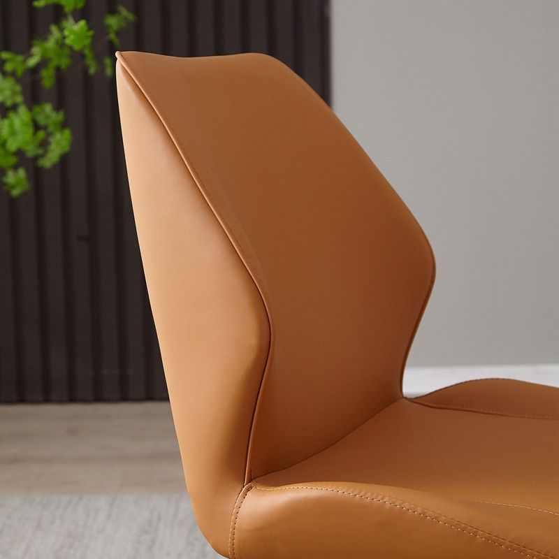 Upholstered Armless Industrial Chair Home Black Metal Legs Dining Chair