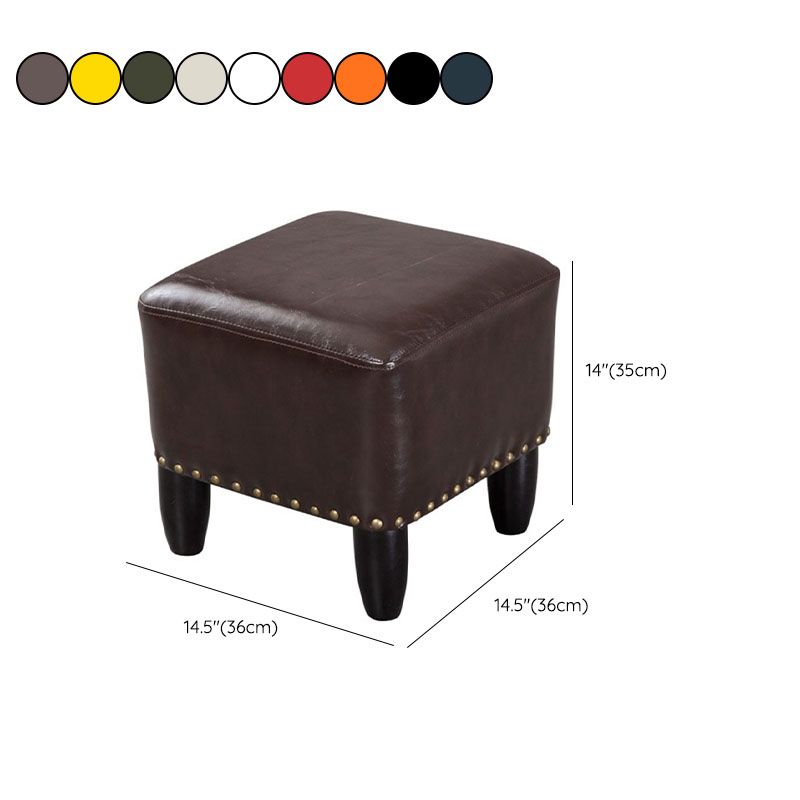 Leather Standard Stool Modern Style Simple Household Square Footstool