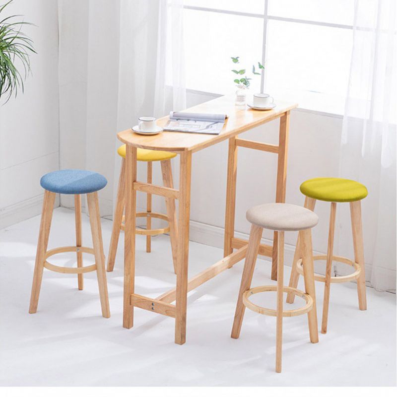 Scandinavian Backless Home Stool Matte Finish Footrest Upholstered Bar Stool