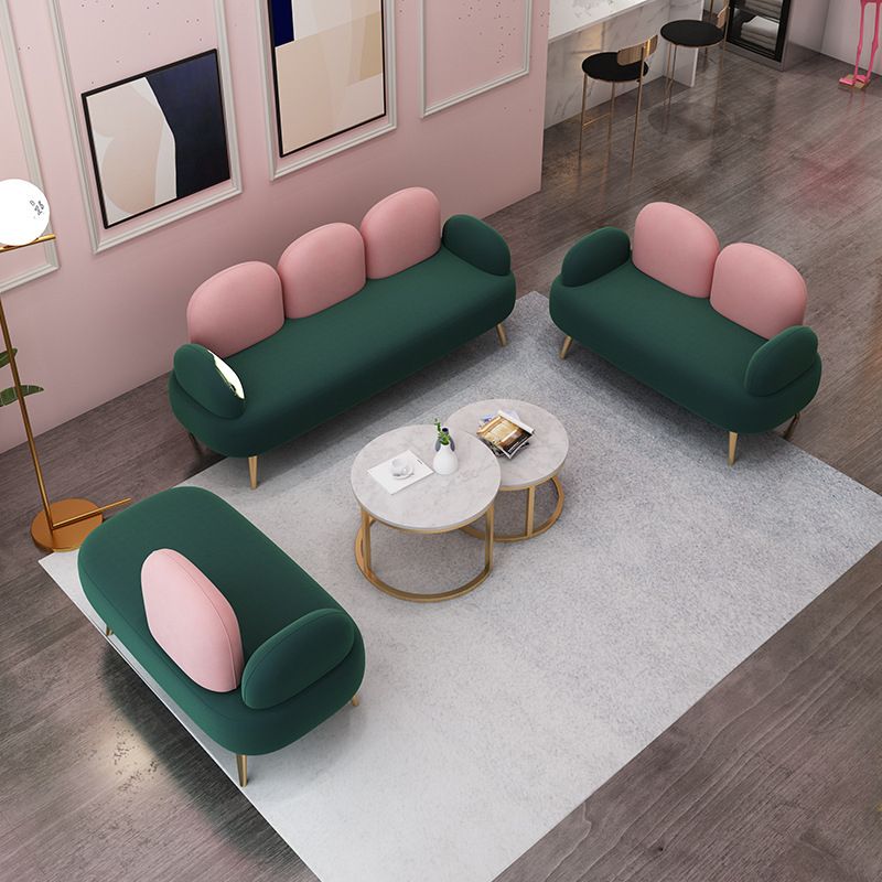 Contemporary Curved Sofa 32.67" High Statement Sofa in Green