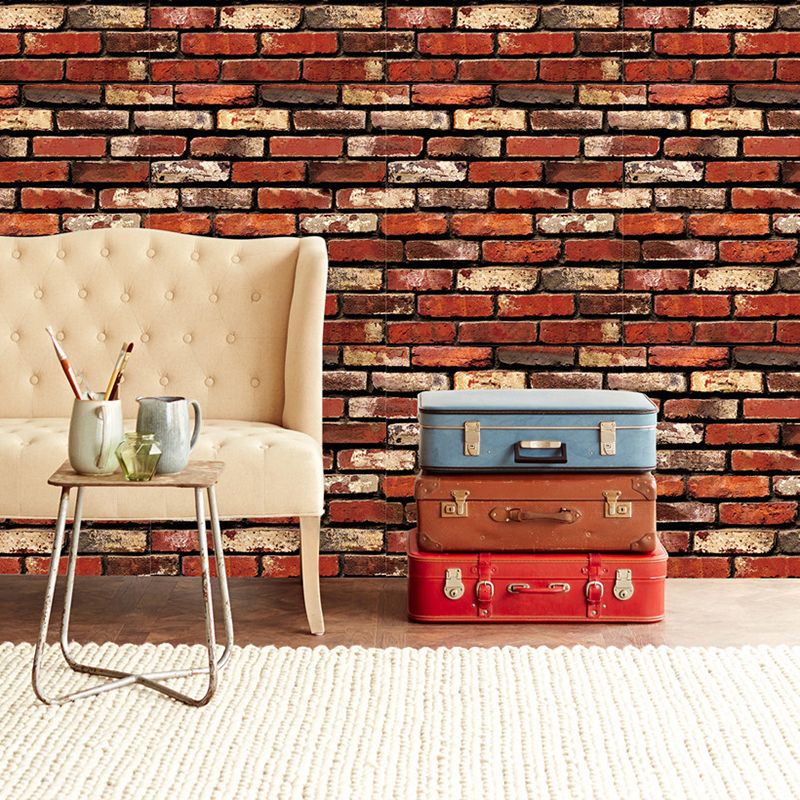 Aged Brick Look Wallpaper Roll Peel and Stick Industrial House Interior Wall Decor, 29.1-sq ft