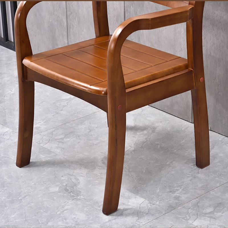 Mid-century Modern Style Rubber Wood Solid Wood Armrest Fixed Back ARM Chair