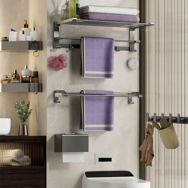 Modern Grey Bath Hardware Set Bath Shelf Towel Bar Bathroom Accessory Kit