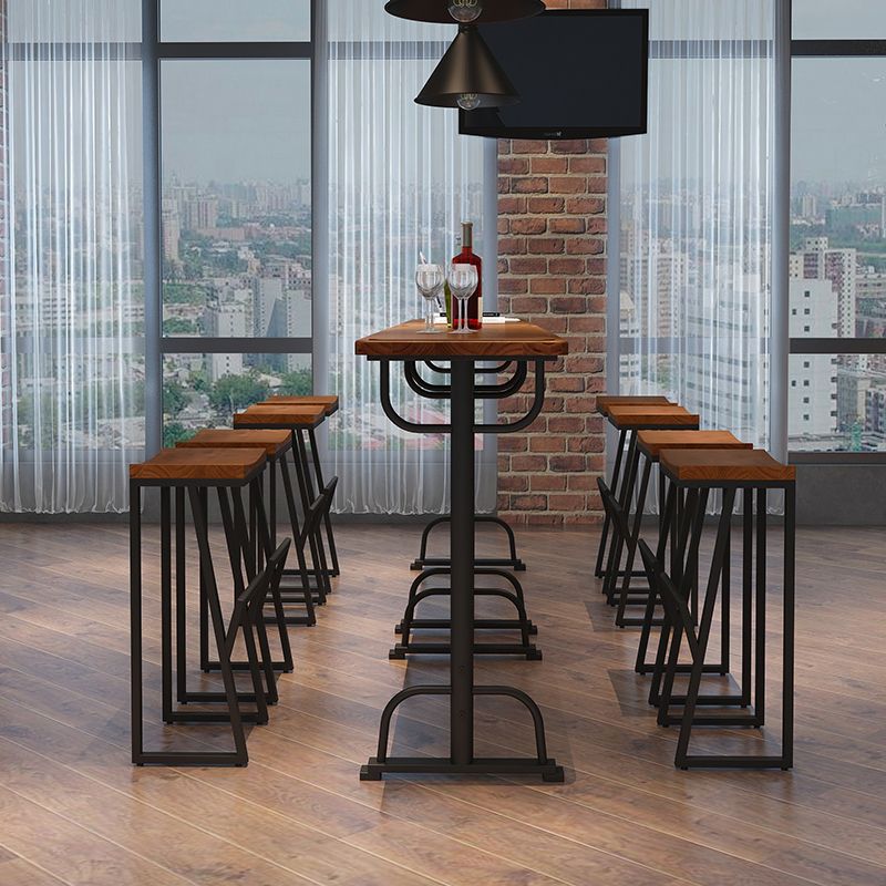 Glam 1/2/5/7 Pieces Counter Height Set Rectangle Trestle Bar Stool and Table Set