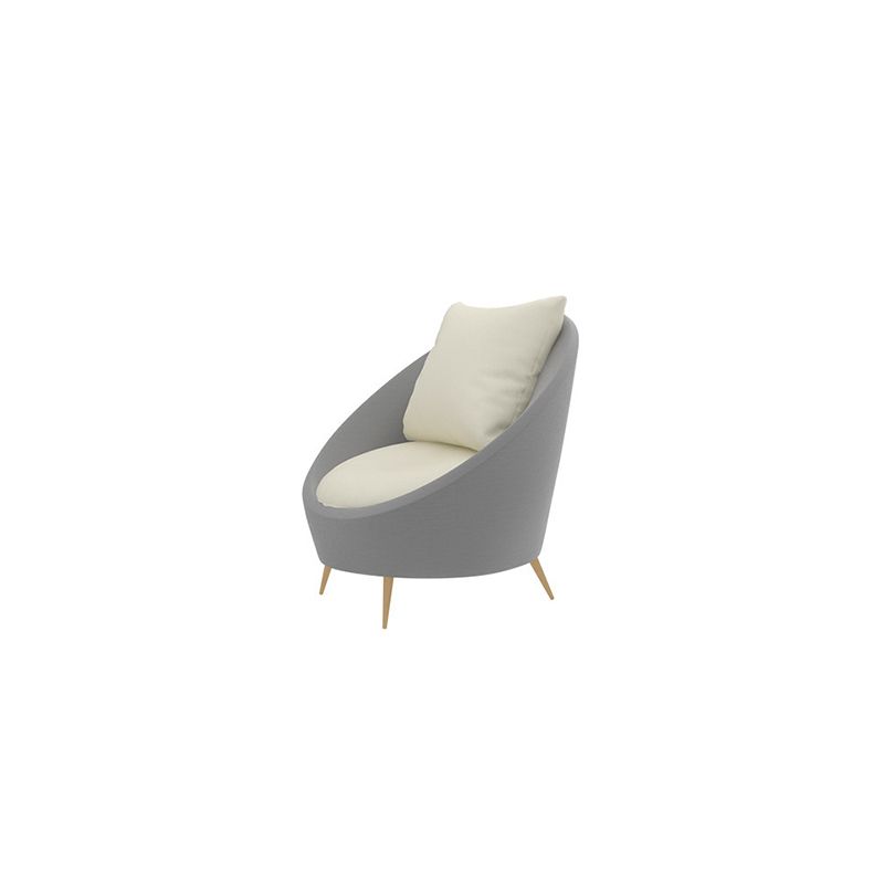 Contemporary Tight Back Curved Sofa with Pillow, Leather Tuxedo Arm Sofa
