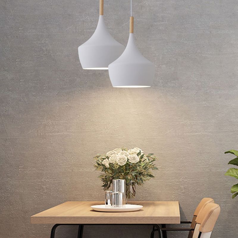 Geometric Metal Pendant Light Fixture Macaron Style 1-Light Hanging Light for Dining Room
