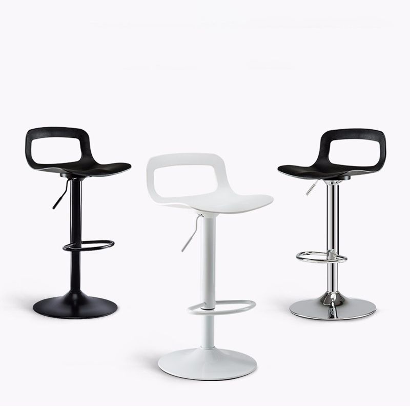 Modern Adjustable Swivel Bar Stool Low Back Plastic Bar and Counter Stool
