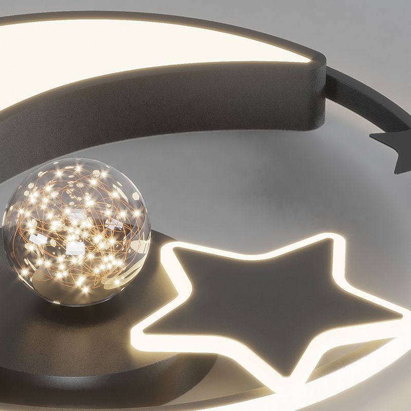 Bedroom Metal Flush Mount Light Fixture Contemporary Circle Flush Light Fixture