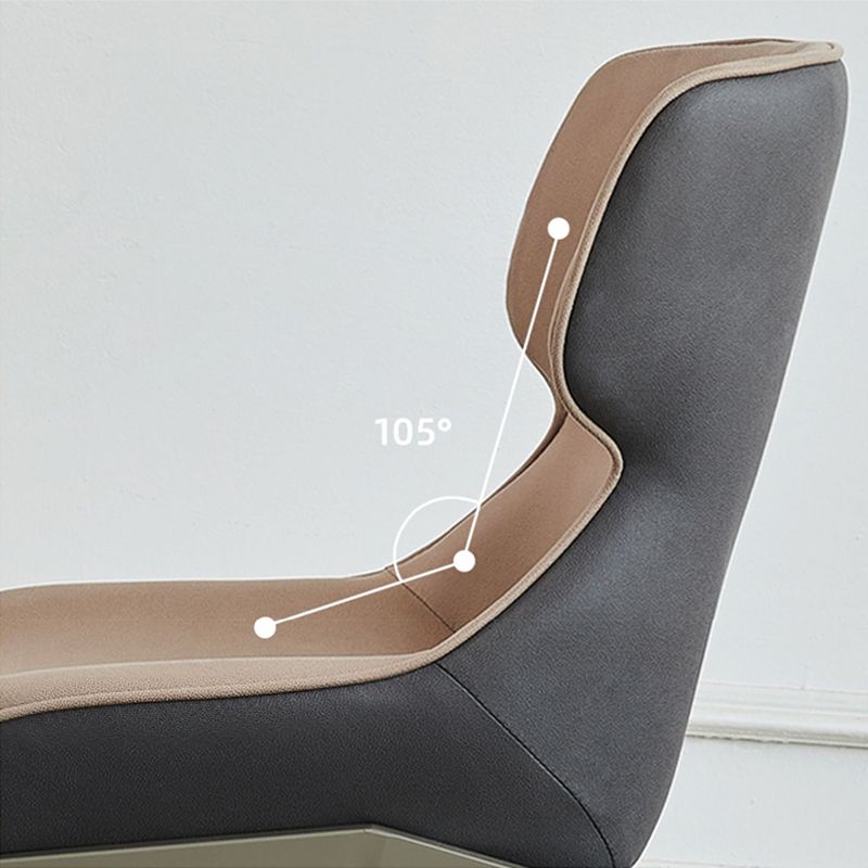 Chaise de salle à manger de style contemporain Chaise d'appoint à accoudoirs à oreilles en métal pour cuisine (Ensemble de 2)