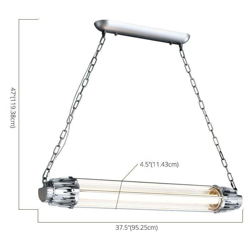 Il ristorante industriale in metallo industriale a ciondolo cilindrico d'isola argento si appese alla luce appesa