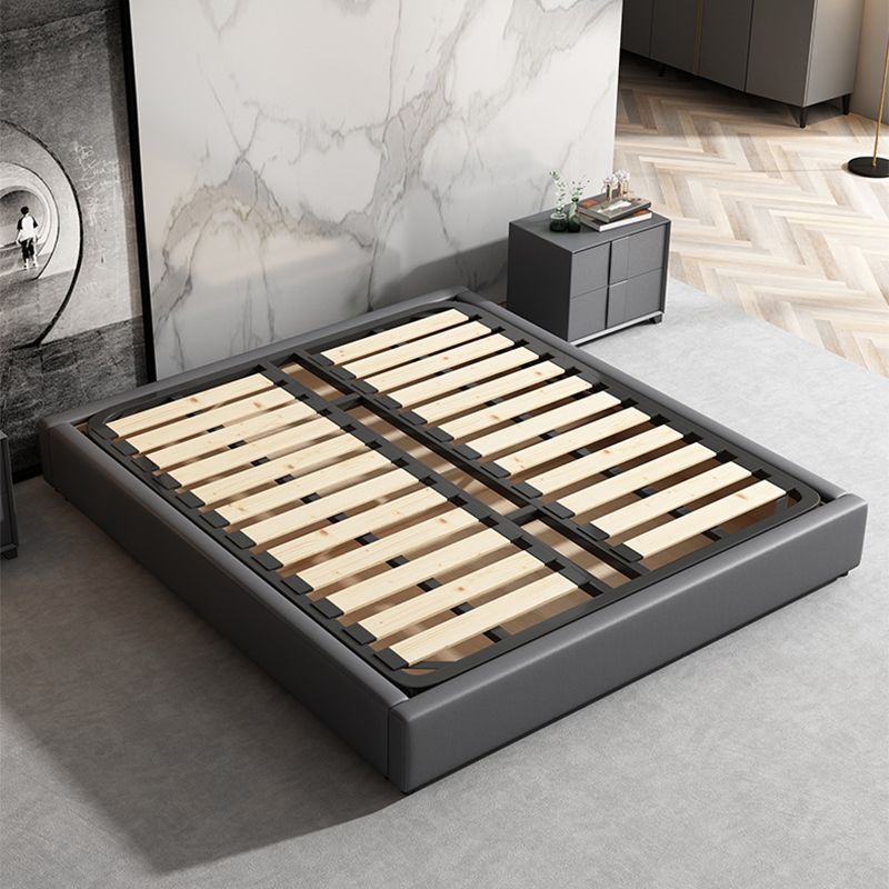 Grey Platform Bed Frame Contemporary Platform Bed with Lift Up Storage