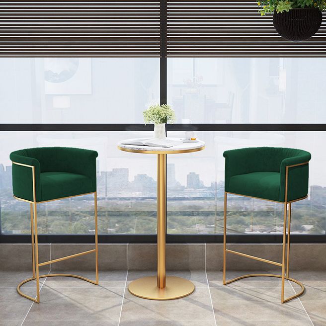 White Stone Bar Table Traditional Luxury Bar Table with Gold Base