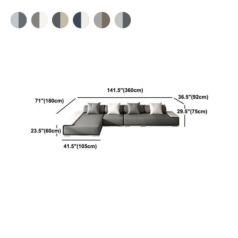 Modern Armless Sectional with Soild Wood Frame for Living Room