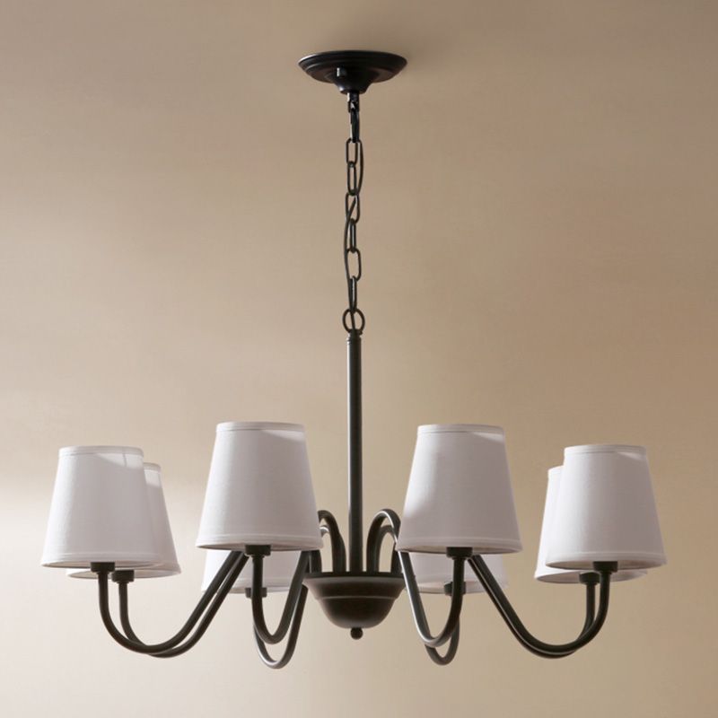 Multi-head hangende verlichtingsarmaturen Amerikaanse stijl kroonluchter hanglamp met stofschaduw