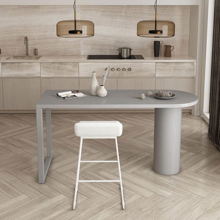 Contemporary Pub Table Free Form Solid Wood Bar Table for Small Places