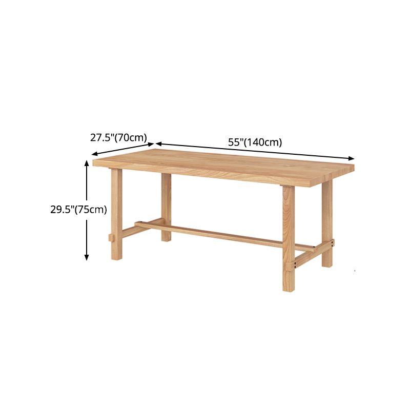 Rectangle Pine Wood Table for Restaurant Modern Dining Table with Trestle Base