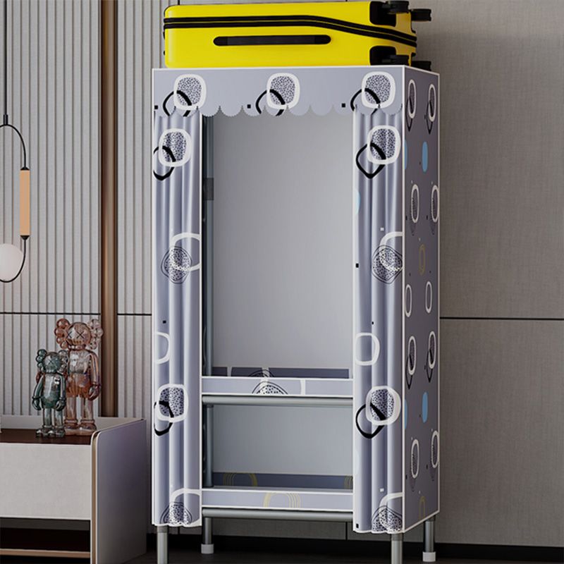 Metal Wardrobe Armoire with Shelves Contemporary Wardrobe Closet