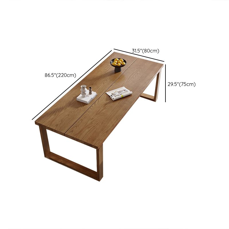 Dinner Room Dining Table Solid Wood Sled Base Rectangle Dining Table