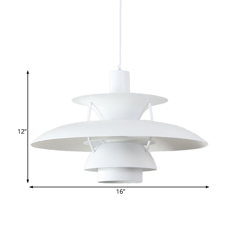 Designer gelaagde hanglamp metalen schaduw 1 licht hangend plafondlicht met hangsnoer