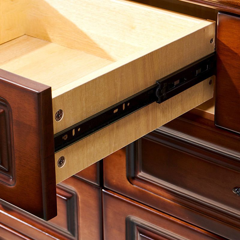 Traditional Horizontal Bedroom Chest Wooden Storage Chest with Drawers