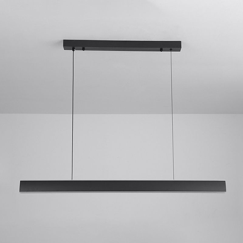 Linear Black Pendant Lighting Modern Metal Island Lighting for Dining Room