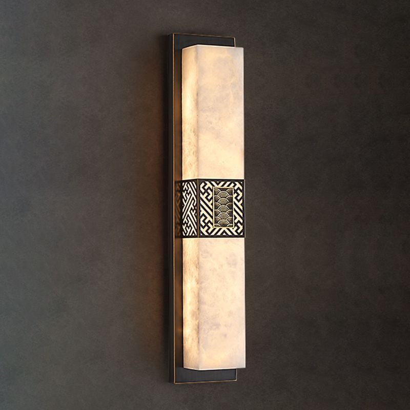 Contemporary Wall Sconce Marble Shade Wall Light Fixture for Living Room