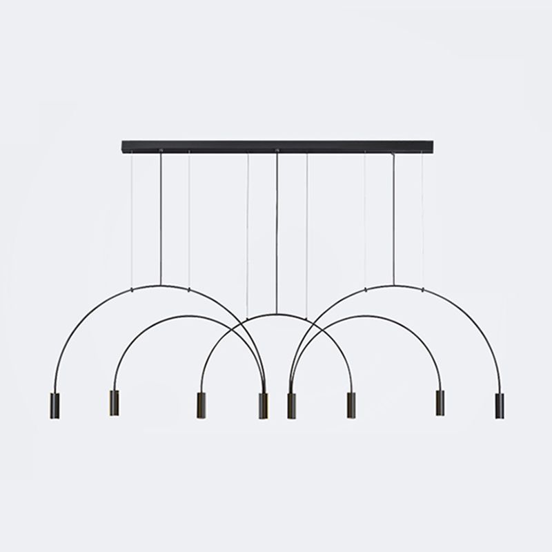 Modern Style Island Light Cylindrical Shade Chandelier Light for Dining Room