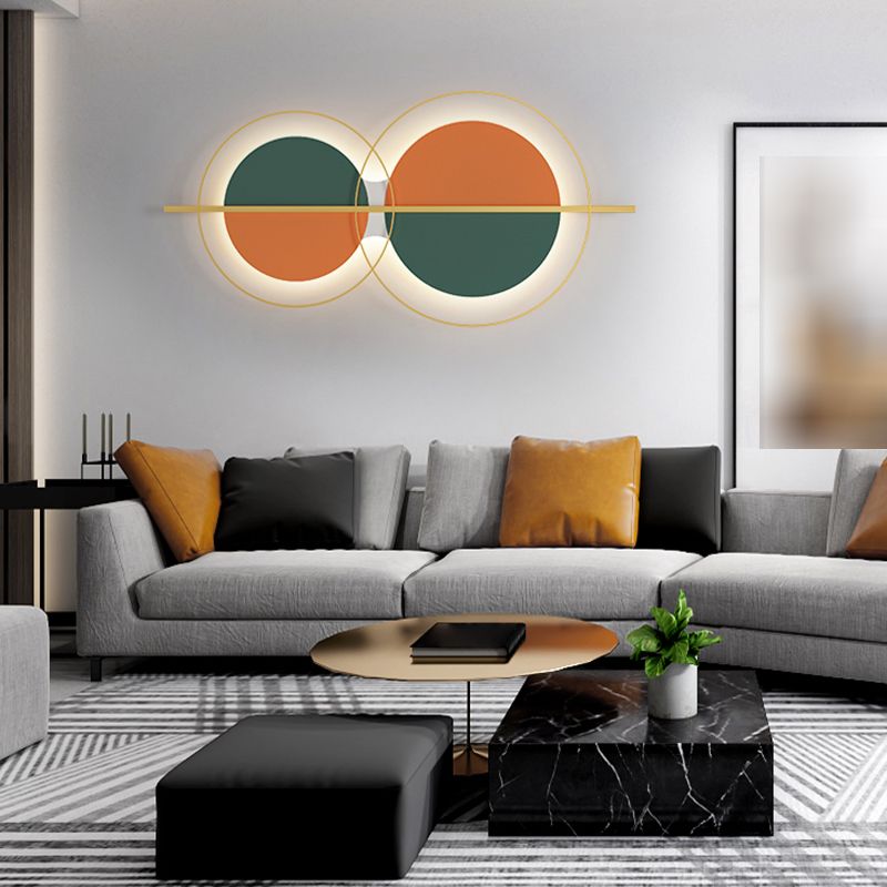 Geometry Shape Metal Wall Lights Modern Style 2 Light Wall Sconce Lights