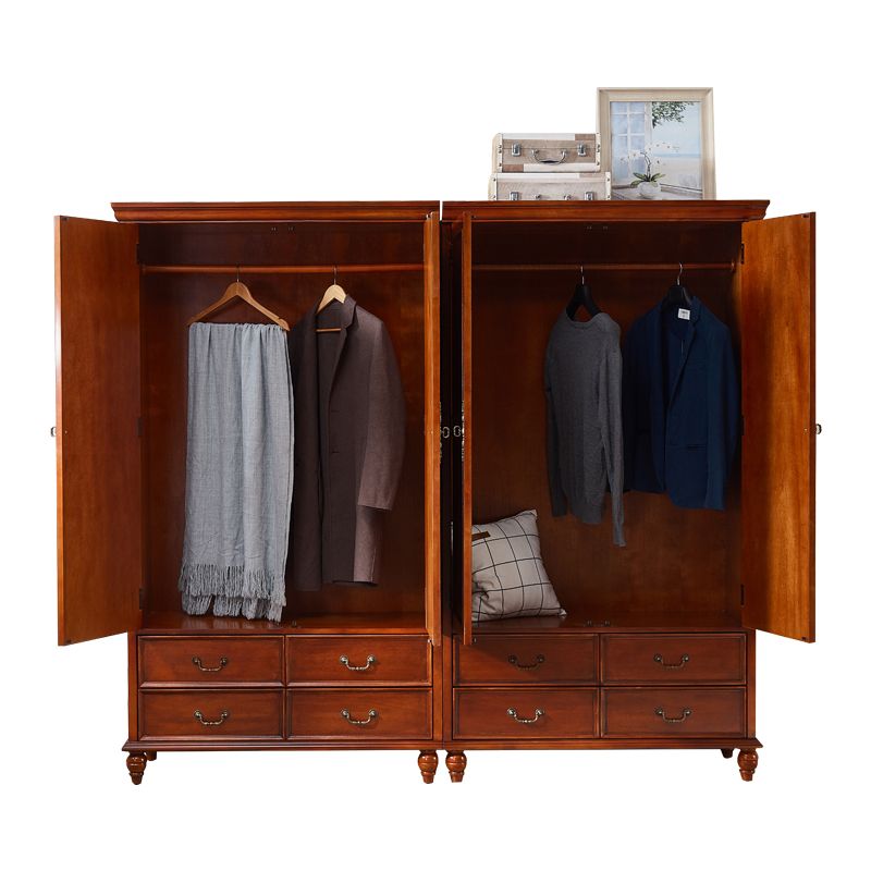 Traditional Birch Wood Storage Cabinet with Hinged Door Matte Finish Cabinet for Home