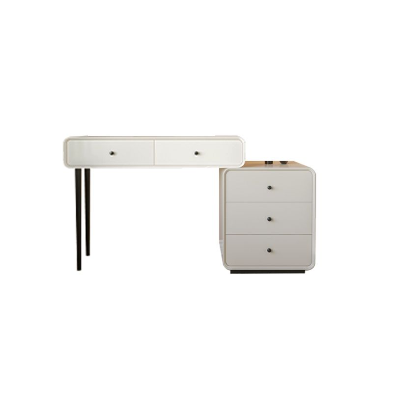 Modern Bedroom Vanity Dressing Table White Wood Makeup Vanity Desk with Drawer