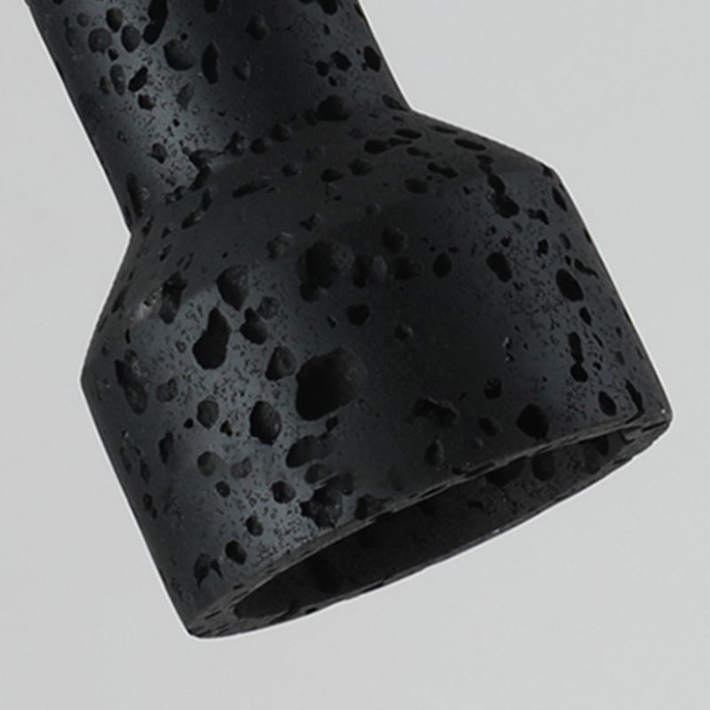 Single Head Stone Hanging Light Contemporary Creative Suspension Pendant in Black