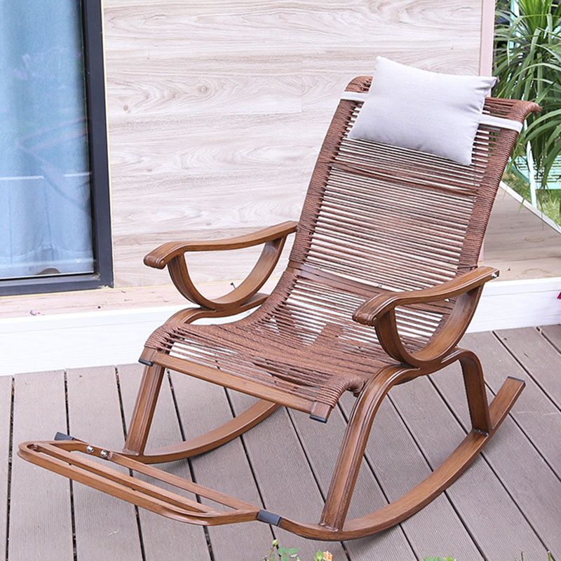 Contemporary Wicker Rocking Chair Reclining 24.8" Wide Rocker Chair for Porch