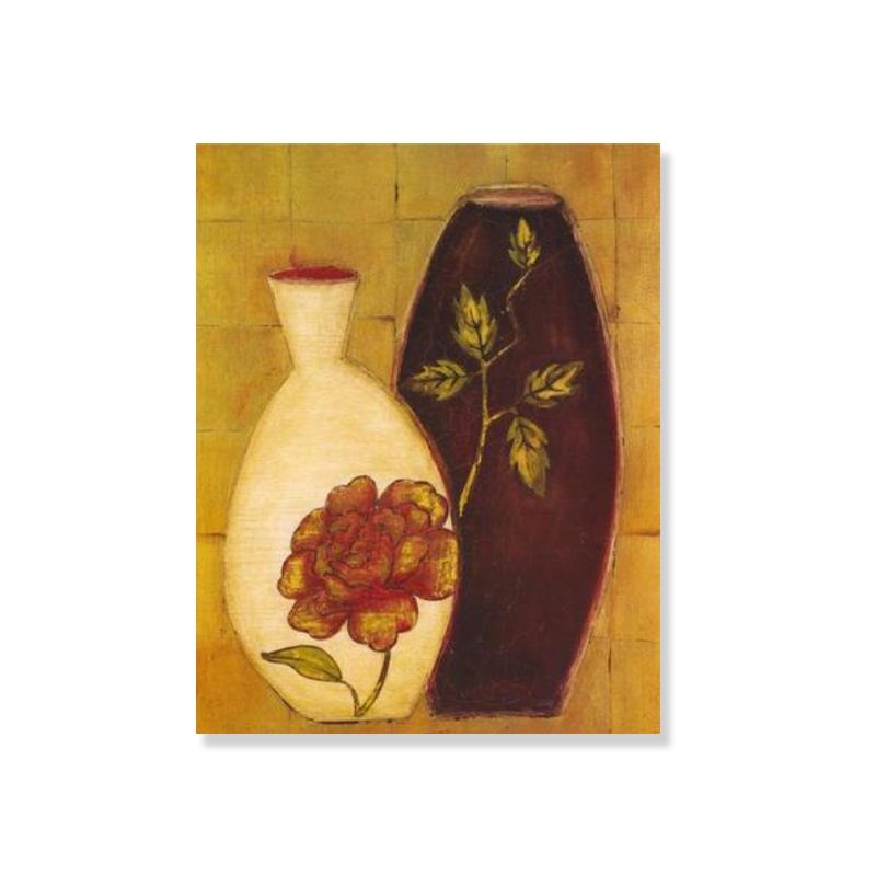Unique Flower Vase Canvas Art Print for Girls Bedroom in Pastel Color, Multiple Sizes