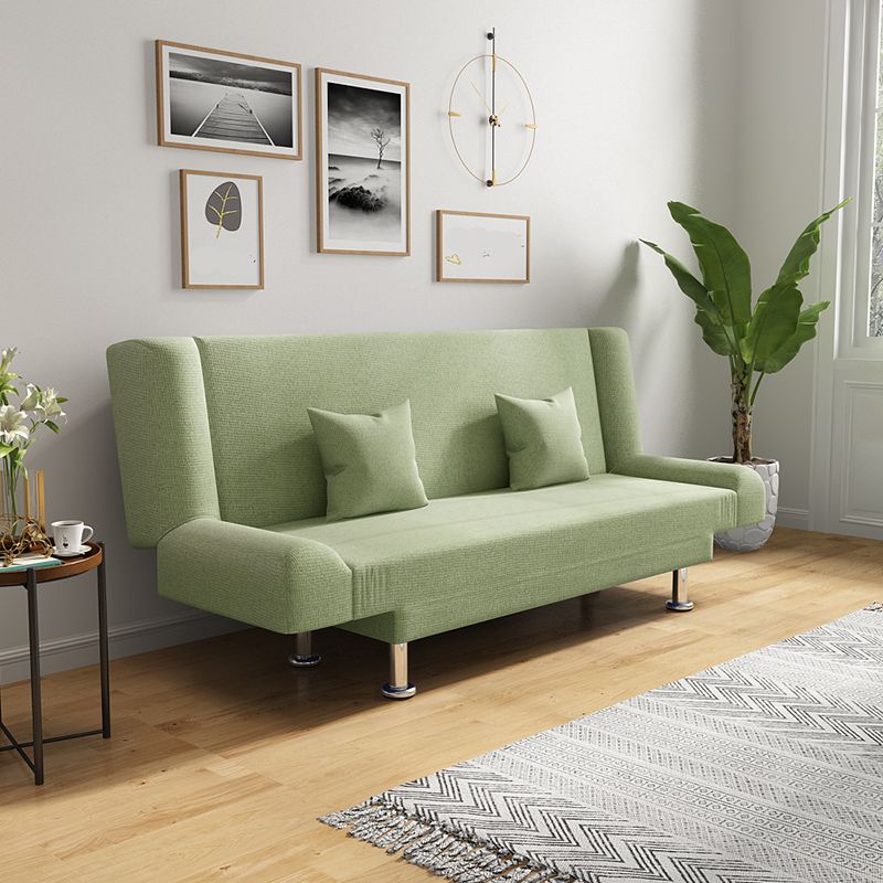 75"Modern Linen Recessed Arm Foldable Convertible Sleeper Sofa