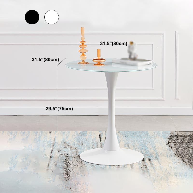 Minimalism Style Round Top Restaurant Table Metal Base Dining Table